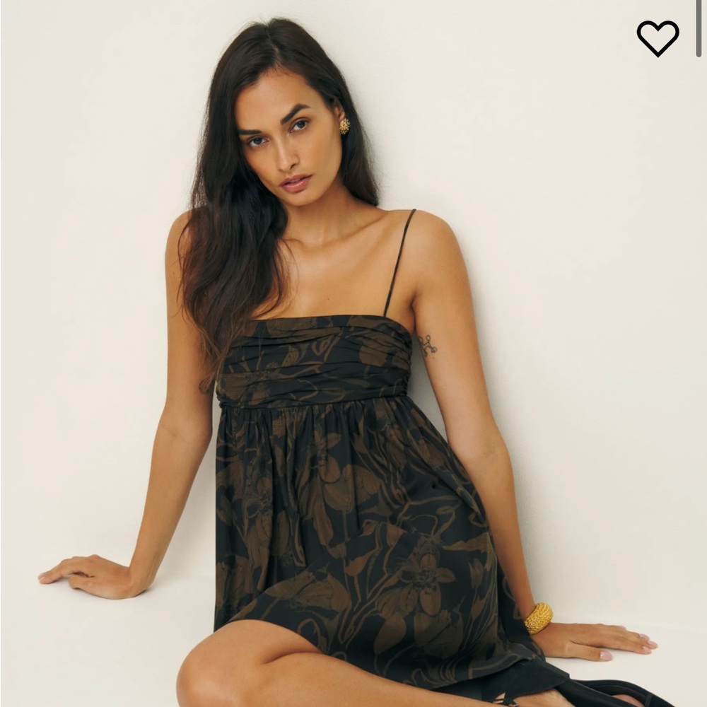 Reformation Black and Brown Floral Dress